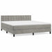 Pat box spring cu saltea, gri deschis, 160x200 cm, catifea - WALTI WALTI