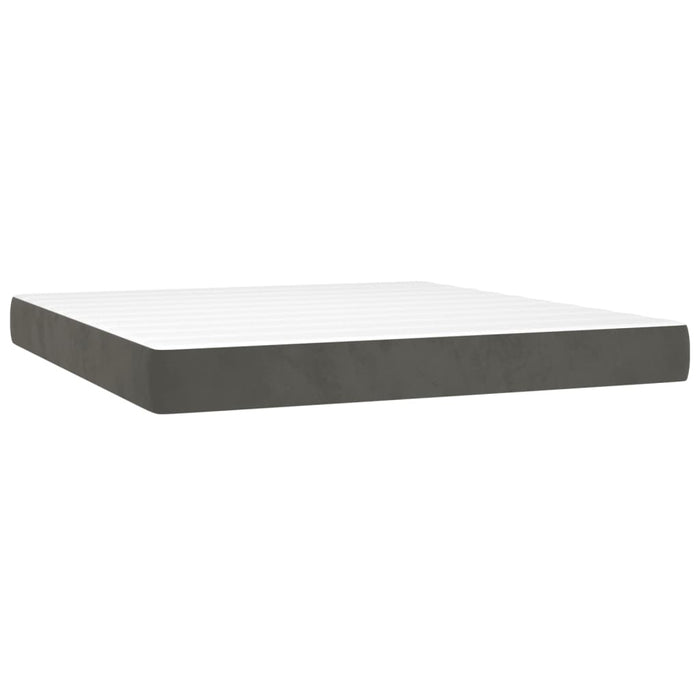 Pat box spring cu saltea, gri închis, 160x200 cm, catifea - WALTI WALTI