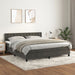 Pat box spring cu saltea, gri închis, 160x200 cm, catifea - WALTI WALTI
