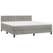 Pat box spring cu saltea, gri deschis, 180x200 cm, catifea - WALTI WALTI