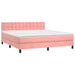 Pat box spring cu saltea, roz, 180x200 cm, catifea - WALTI WALTI