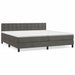 Pat box spring cu saltea, gri închis, 200x200 cm, catifea - WALTI WALTI