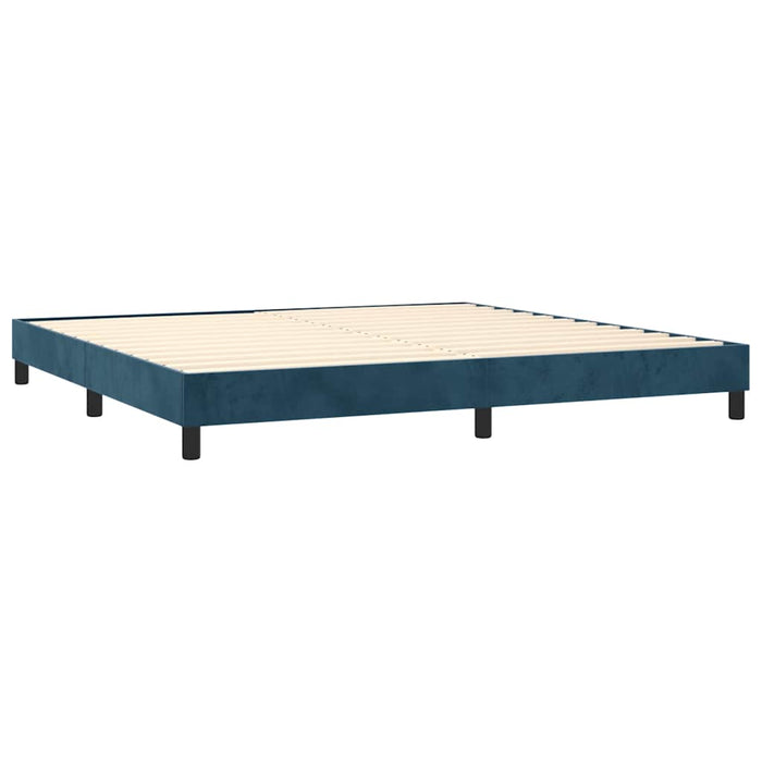 Pat box spring cu saltea, albastru închis, 200x200 cm, catifea - WALTI WALTI