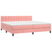 Pat box spring cu saltea, roz, 200x200 cm, catifea - WALTI WALTI