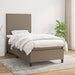 Pat box spring cu saltea, gri taupe, 80x200 cm, textil - WALTI WALTI