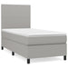 Pat box spring cu saltea, gri deschis, 90x190 cm, textil - WALTI WALTI