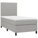 Pat box spring cu saltea, gri deschis, 90x200 cm, textil - WALTI WALTI