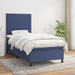Pat box spring cu saltea, albastru, 90x200 cm, textil - WALTI WALTI