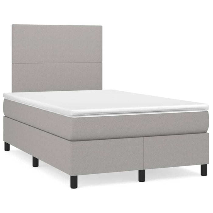 Pat box spring cu saltea, gri deschis, 120x200 cm, textil - WALTI WALTI