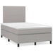 Pat box spring cu saltea, gri deschis, 120x200 cm, textil - WALTI WALTI