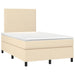 Pat box spring cu saltea, crem, 120x200 cm, textil - WALTI WALTI