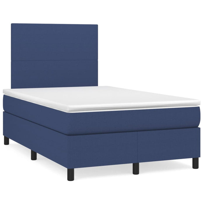 Pat box spring cu saltea, albastru, 120x200 cm, textil - WALTI WALTI