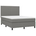 Pat box spring cu saltea, gri închis, 140x190 cm, textil - WALTI WALTI