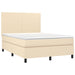 Pat box spring cu saltea, crem, 140x200 cm, textil - WALTI WALTI