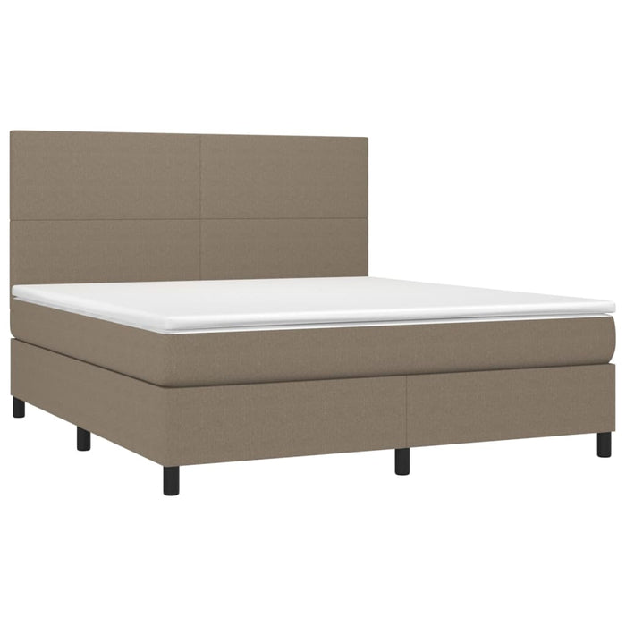 Pat box spring cu saltea, gri taupe, 160x200 cm material textil - WALTI WALTI