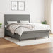 Pat box spring cu saltea, gri închis, 180x200 cm, textil - WALTI WALTI