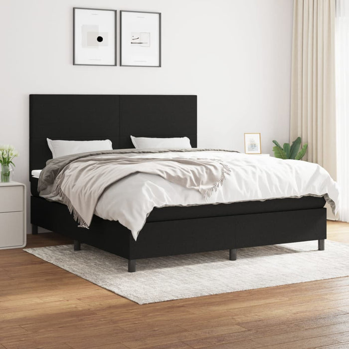 Pat box spring cu saltea, negru, 180x200 cm, catifea - WALTI WALTI