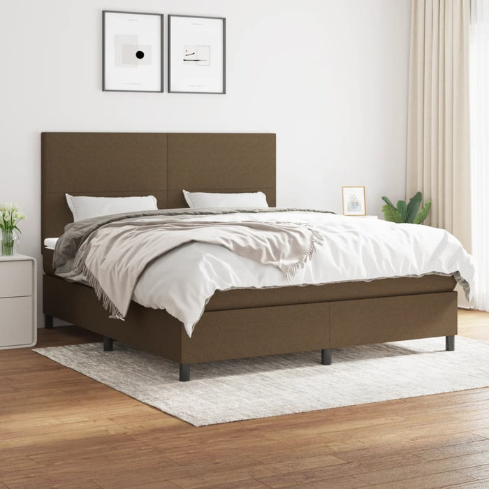 Pat continental cu saltea maro închis 180x200cm material textil - WALTI WALTI
