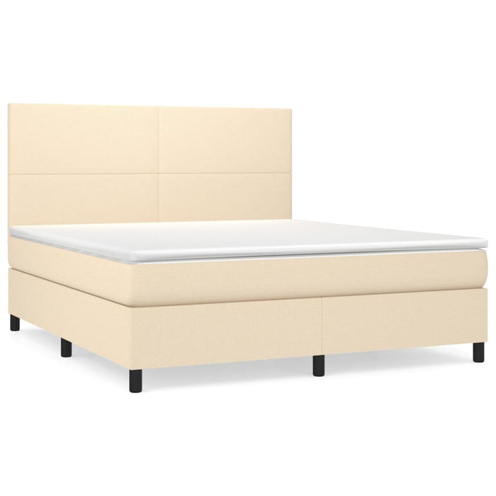 Pat continental cu saltea, crem, 180x200 cm, textil - WALTI WALTI