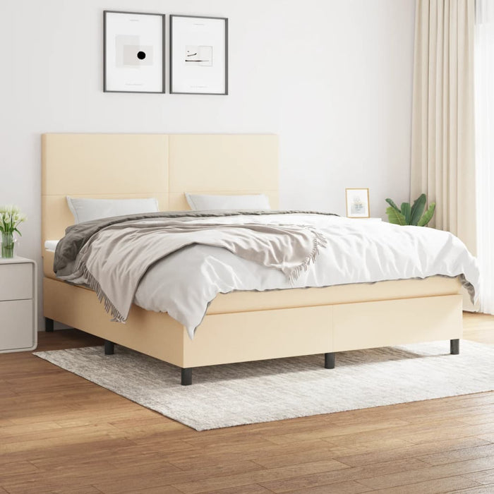 Pat continental cu saltea, crem, 180x200 cm, textil - WALTI WALTI