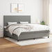 Pat box spring cu saltea, gri închis, 200x200 cm, textil - WALTI WALTI