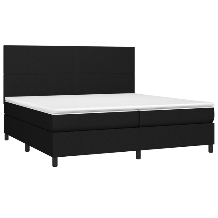 Pat box spring cu saltea, negru, 200x200 cm, textil - WALTI WALTI