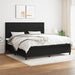 Pat box spring cu saltea, negru, 200x200 cm, textil - WALTI WALTI