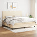 Pat box spring cu saltea, crem, 200x200 cm, textil - WALTI WALTI