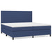 Pat box spring cu saltea, albastru, 200x200 cm, textil - WALTI WALTI