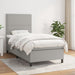 Pat box spring cu saltea, gri deschis, 90x190 cm, textil - WALTI WALTI