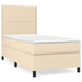 Pat box spring cu saltea, crem, 90x190 cm, textil - WALTI WALTI
