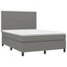 Pat box spring cu saltea, gri închis, 140x190 cm, textil - WALTI WALTI