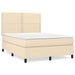 Pat box spring cu saltea, crem, 140x200 cm, textil - WALTI WALTI