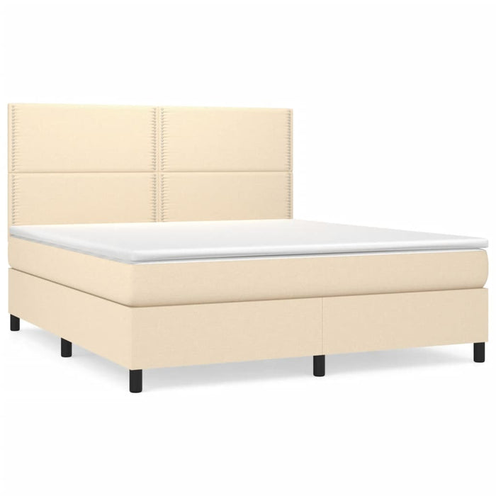 Pat continental cu saltea, crem, 180x200 cm, textil - WALTI WALTI