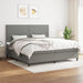 Pat box spring cu saltea, gri închis, 200x200 cm, textil - WALTI WALTI