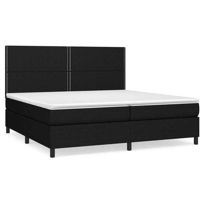 Pat box spring cu saltea, negru, 200x200 cm, textil - WALTI WALTI