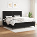 Pat box spring cu saltea, negru, 200x200 cm, textil - WALTI WALTI