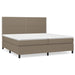 Pat box spring cu saltea, gri taupe, 200x200 cm, textil - WALTI WALTI