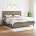 Pat box spring cu saltea, gri taupe, 200x200 cm, textil - WALTI WALTI