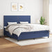 Pat box spring cu saltea, albastru, 200x200 cm, textil - WALTI WALTI