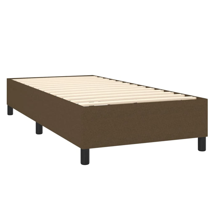 Pat box spring cu saltea, maro închis, 80x200 cm, textil WALTI