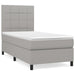 Pat box spring cu saltea, gri deschis, 90x190 cm, textil - WALTI WALTI