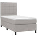 Pat box spring cu saltea, gri deschis, 90x190 cm, textil - WALTI WALTI