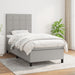Pat box spring cu saltea, gri deschis, 90x190 cm, textil - WALTI WALTI
