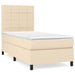 Pat box spring cu saltea, crem, 90x190 cm, textil - WALTI WALTI