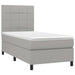 Pat box spring cu saltea, gri deschis, 90x200 cm, textil - WALTI WALTI