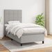 Pat box spring cu saltea, gri deschis, 90x200 cm, textil - WALTI WALTI