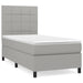 Pat box spring cu saltea, gri deschis, 100x200 cm, textil - WALTI WALTI