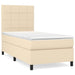 Pat box spring cu saltea, crem, 100x200 cm, textil - WALTI WALTI