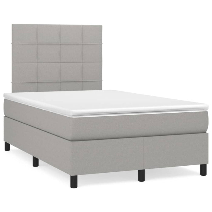 Pat box spring cu saltea, gri deschis, 120x200 cm, textil - WALTI WALTI